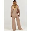 imageCaracilia Womens 2 Piece Sweater Set Knit Pullover Wide Leg Pants Lounge Matching Sets 2024 Fall Fashion Travel OutfitsKhaki