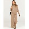 imageCaracilia Womens 2 Piece Sweater Set Knit Pullover Wide Leg Pants Lounge Matching Sets 2024 Fall Fashion Travel OutfitsLight Brown