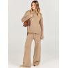 imageCaracilia Womens 2 Piece Sweater Set Knit Pullover Wide Leg Pants Lounge Matching Sets 2024 Fall Fashion Travel OutfitsLight Brown