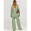 imageCaracilia Womens 2 Piece Sweater Set Knit Pullover Wide Leg Pants Lounge Matching Sets 2024 Fall Fashion Travel OutfitsMint Green