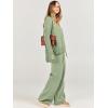 imageCaracilia Womens 2 Piece Sweater Set Knit Pullover Wide Leg Pants Lounge Matching Sets 2024 Fall Fashion Travel OutfitsMint Green