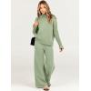 imageCaracilia Womens 2 Piece Sweater Set Knit Pullover Wide Leg Pants Lounge Matching Sets 2024 Fall Fashion Travel OutfitsMint Green