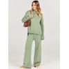 imageCaracilia Womens 2 Piece Sweater Set Knit Pullover Wide Leg Pants Lounge Matching Sets 2024 Fall Fashion Travel OutfitsMint Green