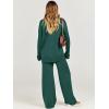 imageCaracilia Womens 2 Piece Sweater Set Knit Pullover Wide Leg Pants Lounge Matching Sets 2024 Fall Fashion Travel OutfitsOpal Green