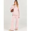 imageCaracilia Womens 2 Piece Sweater Set Knit Pullover Wide Leg Pants Lounge Matching Sets 2024 Fall Fashion Travel OutfitsPink