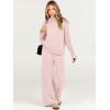 imageCaracilia Womens 2 Piece Sweater Set Knit Pullover Wide Leg Pants Lounge Matching Sets 2024 Fall Fashion Travel OutfitsPink