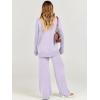 imageCaracilia Womens 2 Piece Sweater Set Knit Pullover Wide Leg Pants Lounge Matching Sets 2024 Fall Fashion Travel OutfitsPurple