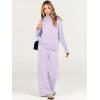 imageCaracilia Womens 2 Piece Sweater Set Knit Pullover Wide Leg Pants Lounge Matching Sets 2024 Fall Fashion Travel OutfitsPurple