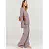 imageCaracilia Womens 2 Piece Sweater Set Knit Pullover Wide Leg Pants Lounge Matching Sets 2024 Fall Fashion Travel OutfitsRed Khaki
