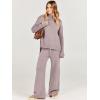 imageCaracilia Womens 2 Piece Sweater Set Knit Pullover Wide Leg Pants Lounge Matching Sets 2024 Fall Fashion Travel OutfitsRed Khaki