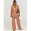 imageCaracilia Womens 2 Piece Sweater Set Knit Pullover Wide Leg Pants Lounge Matching Sets 2024 Fall Fashion Travel OutfitsRust