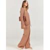imageCaracilia Womens 2 Piece Sweater Set Knit Pullover Wide Leg Pants Lounge Matching Sets 2024 Fall Fashion Travel OutfitsRust