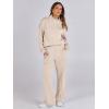 imageCaracilia 2 Piece Outfits for Women Fall Sweatsuits Oversized Half Zip Sweatshirt Sweatpant Matching Lounge Sets TracksuitApricot