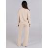 imageCaracilia 2 Piece Outfits for Women Fall Sweatsuits Oversized Half Zip Sweatshirt Sweatpant Matching Lounge Sets TracksuitApricot