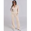 imageCaracilia 2 Piece Outfits for Women Fall Sweatsuits Oversized Half Zip Sweatshirt Sweatpant Matching Lounge Sets TracksuitApricot