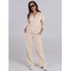 imageCaracilia 2 Piece Outfits for Women Fall Sweatsuits Oversized Half Zip Sweatshirt Sweatpant Matching Lounge Sets TracksuitApricot