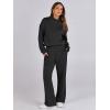 imageCaracilia 2 Piece Outfits for Women Fall Sweatsuits Oversized Half Zip Sweatshirt Sweatpant Matching Lounge Sets TracksuitBlack