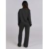 imageCaracilia 2 Piece Outfits for Women Fall Sweatsuits Oversized Half Zip Sweatshirt Sweatpant Matching Lounge Sets TracksuitBlack