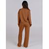imageCaracilia 2 Piece Outfits for Women Fall Sweatsuits Oversized Half Zip Sweatshirt Sweatpant Matching Lounge Sets TracksuitCaramel