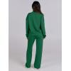 imageCaracilia 2 Piece Outfits for Women Fall Sweatsuits Oversized Half Zip Sweatshirt Sweatpant Matching Lounge Sets TracksuitGreen