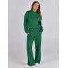 imageCaracilia 2 Piece Outfits for Women Fall Sweatsuits Oversized Half Zip Sweatshirt Sweatpant Matching Lounge Sets TracksuitGreen