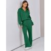 imageCaracilia 2 Piece Outfits for Women Fall Sweatsuits Oversized Half Zip Sweatshirt Sweatpant Matching Lounge Sets TracksuitGreen