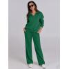 imageCaracilia 2 Piece Outfits for Women Fall Sweatsuits Oversized Half Zip Sweatshirt Sweatpant Matching Lounge Sets TracksuitGreen