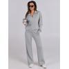 imageCaracilia 2 Piece Outfits for Women Fall Sweatsuits Oversized Half Zip Sweatshirt Sweatpant Matching Lounge Sets TracksuitLight Grey