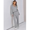 imageCaracilia 2 Piece Outfits for Women Fall Sweatsuits Oversized Half Zip Sweatshirt Sweatpant Matching Lounge Sets TracksuitLight Grey