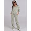 imageCaracilia 2 Piece Outfits for Women Fall Sweatsuits Oversized Half Zip Sweatshirt Sweatpant Matching Lounge Sets TracksuitLight Khaki