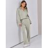 imageCaracilia 2 Piece Outfits for Women Fall Sweatsuits Oversized Half Zip Sweatshirt Sweatpant Matching Lounge Sets TracksuitLight Khaki
