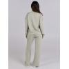 imageCaracilia 2 Piece Outfits for Women Fall Sweatsuits Oversized Half Zip Sweatshirt Sweatpant Matching Lounge Sets TracksuitLight Khaki