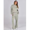imageCaracilia 2 Piece Outfits for Women Fall Sweatsuits Oversized Half Zip Sweatshirt Sweatpant Matching Lounge Sets TracksuitLight Khaki