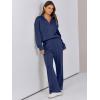 imageCaracilia 2 Piece Outfits for Women Fall Sweatsuits Oversized Half Zip Sweatshirt Sweatpant Matching Lounge Sets TracksuitNavy Blue