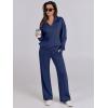 imageCaracilia 2 Piece Outfits for Women Fall Sweatsuits Oversized Half Zip Sweatshirt Sweatpant Matching Lounge Sets TracksuitNavy Blue