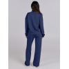 imageCaracilia 2 Piece Outfits for Women Fall Sweatsuits Oversized Half Zip Sweatshirt Sweatpant Matching Lounge Sets TracksuitNavy Blue