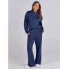 imageCaracilia 2 Piece Outfits for Women Fall Sweatsuits Oversized Half Zip Sweatshirt Sweatpant Matching Lounge Sets TracksuitNavy Blue