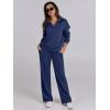 imageCaracilia 2 Piece Outfits for Women Fall Sweatsuits Oversized Half Zip Sweatshirt Sweatpant Matching Lounge Sets TracksuitNavy Blue