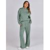 imageCaracilia 2 Piece Outfits for Women Fall Sweatsuits Oversized Half Zip Sweatshirt Sweatpant Matching Lounge Sets TracksuitPea Green