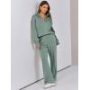 imageCaracilia 2 Piece Outfits for Women Fall Sweatsuits Oversized Half Zip Sweatshirt Sweatpant Matching Lounge Sets TracksuitPea Green