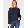imageCaracilia Womens Oversized Sweaters 2025 Fall Long Sleeve Loose Knit Casual Chunky Pullover SweaterNavy Blue