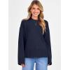 imageCaracilia Womens Oversized Sweaters 2025 Fall Long Sleeve Loose Knit Casual Chunky Pullover SweaterNavy Blue