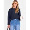 imageCaracilia Womens Oversized Sweaters 2025 Fall Long Sleeve Loose Knit Casual Chunky Pullover SweaterNavy Blue