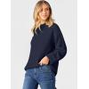 imageCaracilia Womens Oversized Sweaters 2025 Fall Long Sleeve Loose Knit Casual Chunky Pullover SweaterNavy Blue
