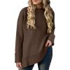 imageCaracilia Womens Oversized Sweaters 2025 Fall Long Sleeve Loose Knit Casual Chunky Pullover SweaterCoffee