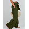 imageCaracilia Women Wide Leg Palazzo Pants Summer High Waist Flowy Casual Trousers Loose Lounge Beach Travel Vacation ClothesArmy Green