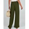 imageCaracilia Women Wide Leg Palazzo Pants Summer High Waist Flowy Casual Trousers Loose Lounge Beach Travel Vacation ClothesArmy Green