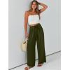 imageCaracilia Women Wide Leg Palazzo Pants Summer High Waist Flowy Casual Trousers Loose Lounge Beach Travel Vacation ClothesArmy Green