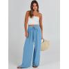 imageCaracilia Women Wide Leg Palazzo Pants Summer High Waist Flowy Casual Trousers Loose Lounge Beach Travel Vacation ClothesBright Blue