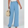 imageCaracilia Women Wide Leg Palazzo Pants Summer High Waist Flowy Casual Trousers Loose Lounge Beach Travel Vacation ClothesBright Blue